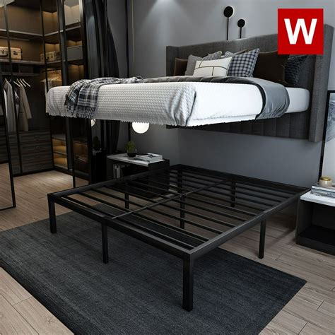 King Size Metal Platform Bed Frame with Extra Storage Space - Walmart.com - Walmart.com