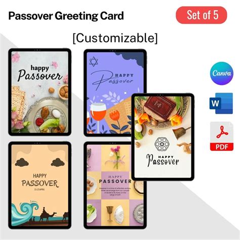 Passover Greeting Card Printable Template in Pdf & Word