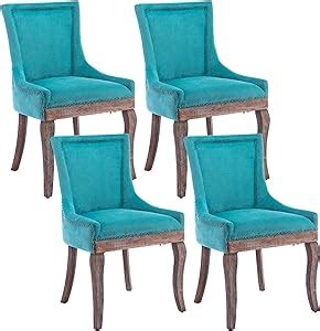 Amazon.com - Kiztir Upholstered Dining Chairs Set of 4, Farmhouse Dining Chairs with Solid Wood ...