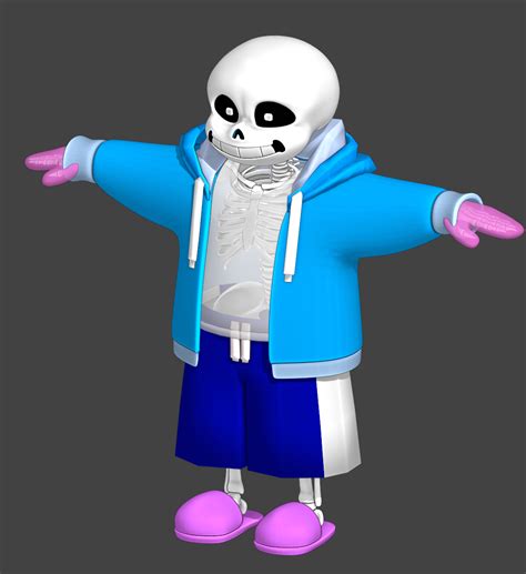 Sans 3D Model by Poetax on DeviantArt