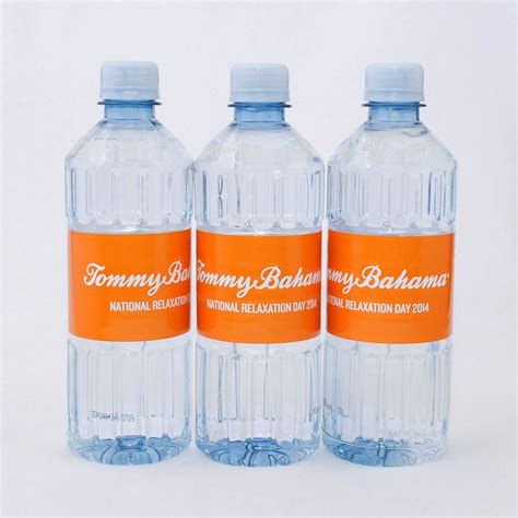 Tommy Bahama custom labeled bottled water for their "National Relaxation Day"! | Water bottle ...