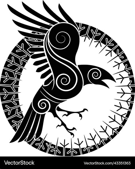 Ravens as viking symbols Royalty Free Vector Image