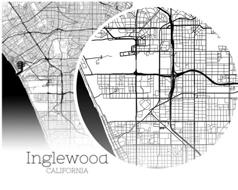 Inglewood Map INSTANT DOWNLOAD Inglewood California City Map | Etsy