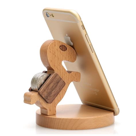 Creative Cute Natural Wooden cell Phone Stand Best Offer ...