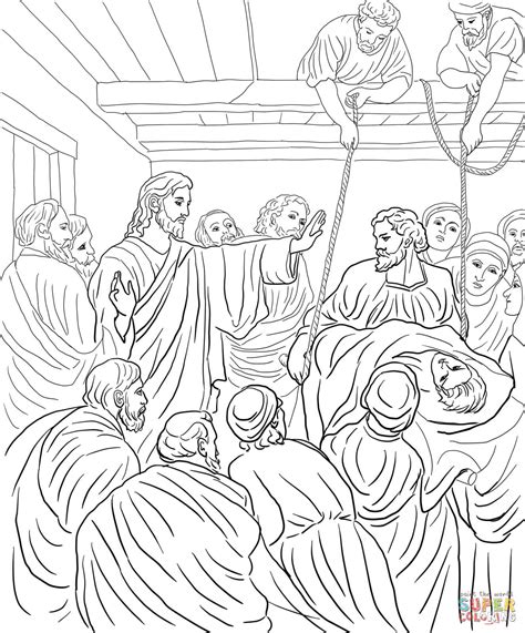 Jesus Heals A Man By The Pool Coloring Page - Coloring Home