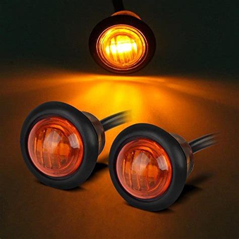 Partsam Pair 3/4″ Mini Marker Clearance Light Turn Signal Light 1 Diode Amber Light,3 Wires ...