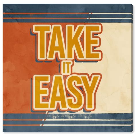 Hatcher and Ethan Prints 'Take It Easy' Typography and Quotes Blue Wall ...