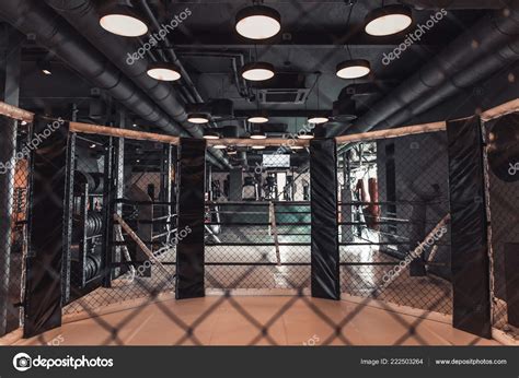 Modern Boxing Ring Gym Lights Ceiling Turned Stock Photo by ©GeorgeRudy ...