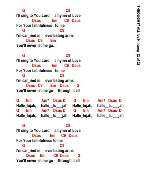 THROUGH IT ALL Hillsong - lyrics and chords ~ Faith and Music