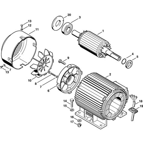 Electric Motor-1 Assembly for Stihl RE840W Hot Pressure Washer | L&S ...