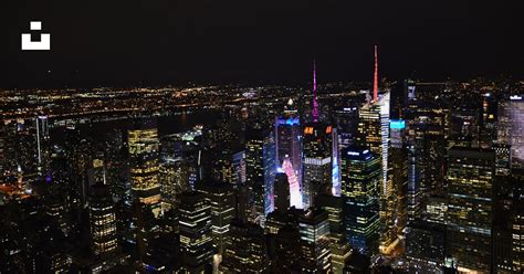 Aerial photo of city buildings at night photo – Free New york Image on ...