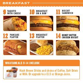 Breakfast Menu Whataburger