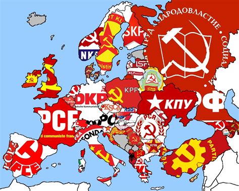 Communist Party flags from across Europe : r/vexillology