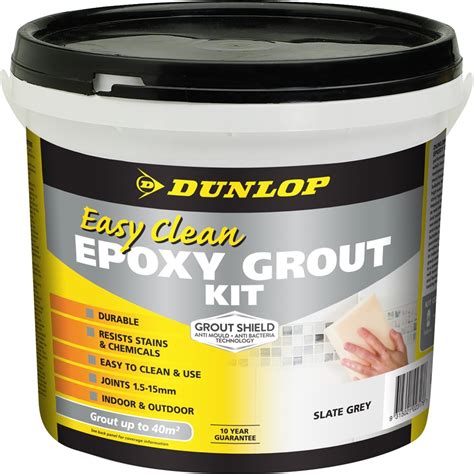 Dunlop 3.25kg Easy Clean Epoxy Grout Kit - Slate Grey | Bunnings Warehouse