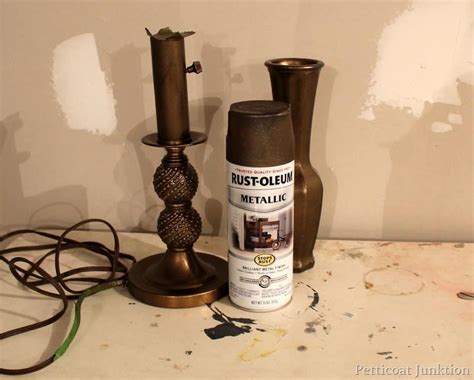 Lamp Makeover With Metallic Bronze Spray Paint-Petticoat Junktion