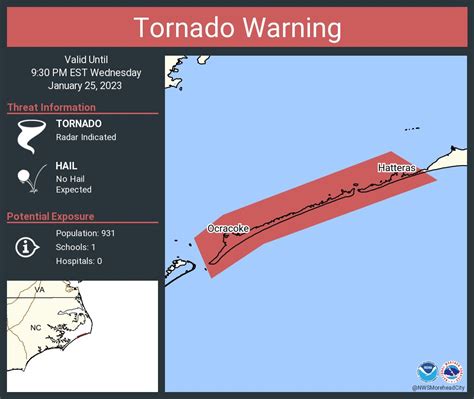 NWS Tornado on Twitter: "Tornado Warning including Ocracoke NC and ...