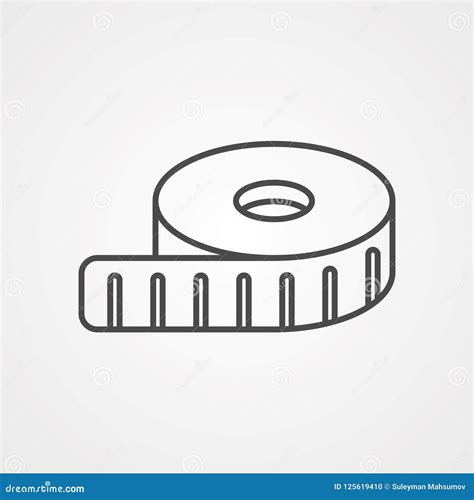 Measuring Tape Vector Icon Sign Symbol Stock Vector - Illustration of industry, meter: 125619410