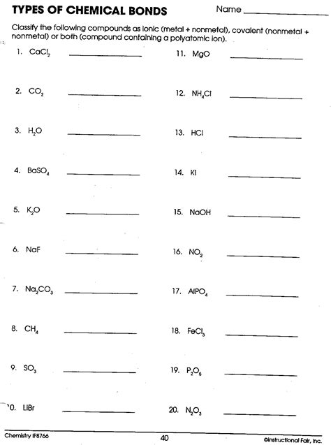 Covalent Bonding Worksheet - Wendelina