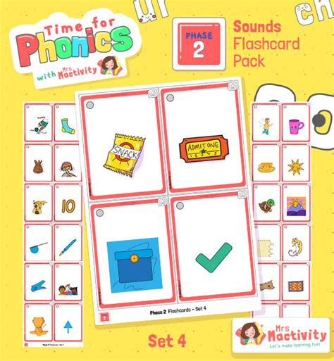 Phase 2 Set 4 Pictures Flashcards | Phase 2 Phonics Flashcards