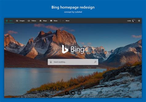 Bing homepage redesign by lukeled on DeviantArt