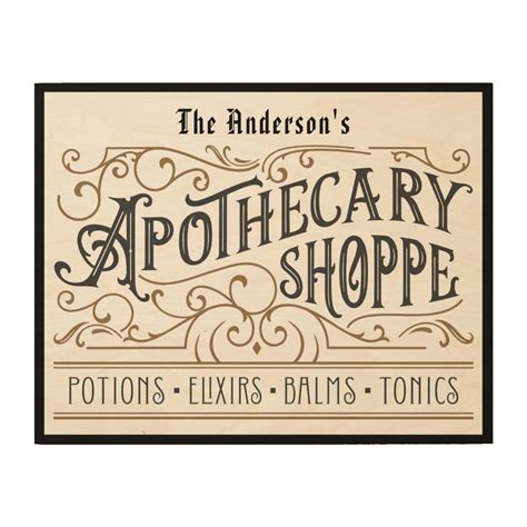 Vintage Victorian Personalized Apothecary Sign Gender: unisex. Age Group: adult. Pattern ...