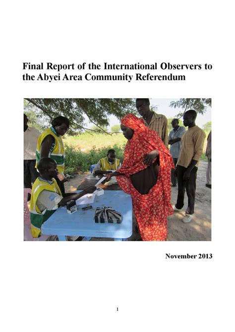 Abyei referendum international observers final report nov 2013 by Wau ...