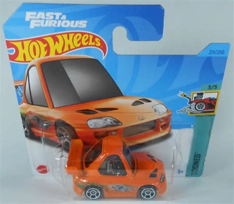 HOT WHEELS FAST & Furious Tooned Toyota Supra (orange) on short card ...