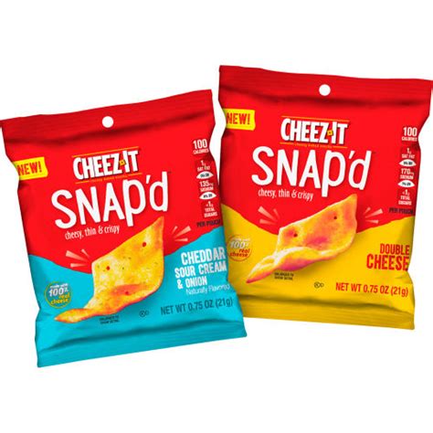 CHEEZ-IT Snap'd Cheesy Baked Snack Variety Pack, 0.75 oz, 42 Count, 2 Pack