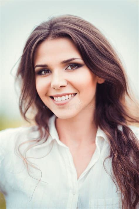 Closeup Portrait of Happy Smiling Beautiful Young Woman Stock Photo - Image of mouth, expression ...