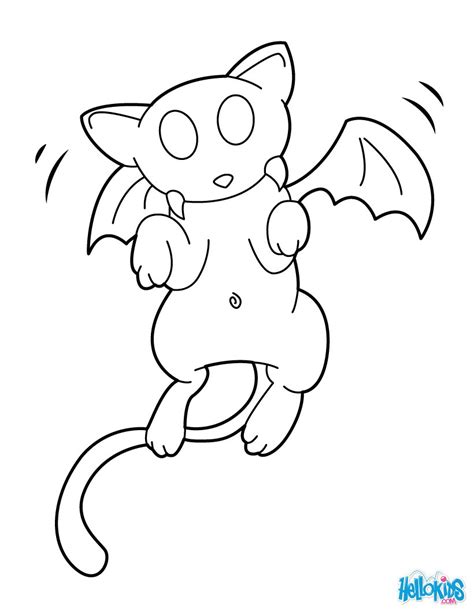 Cat-vampire hybrid monster coloring pages - Hellokids.com