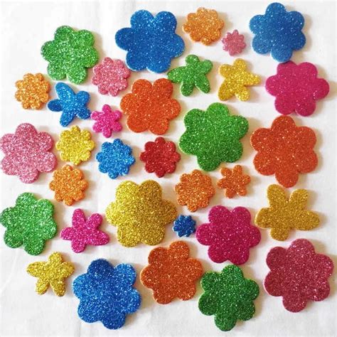 450PCS(10bags)/LOT.Glitter flower foam stickers,10 design choose ...