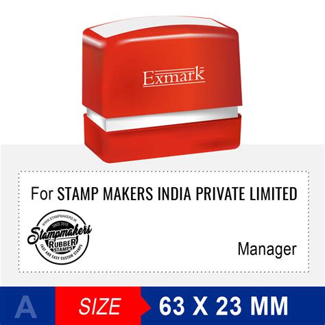 Proprietor Stamp with logo 63X23 mm (Exmark) Online Stamp Makers India ...