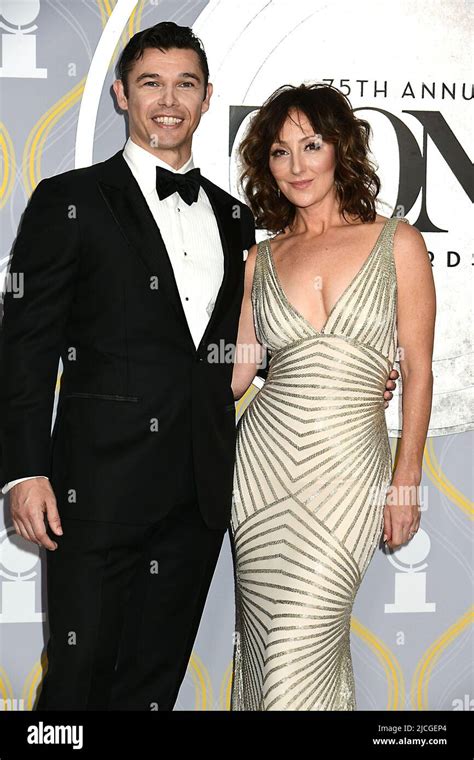 Paul Telfer and Carmen Cusack attends the 75th Annual Tony Awards on ...