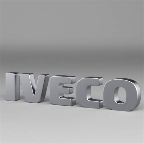 an image of the word iveco written in metal letters on a gray background