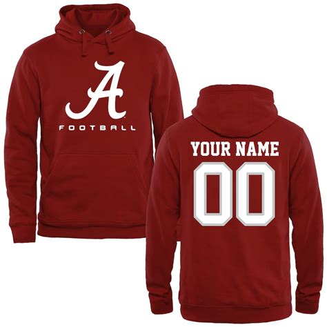 Alabama Crimson Tide Crimson Personalized Football Logo Pullover Hoodie