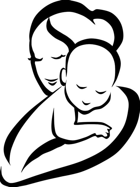 Mother and Child Clipart3 | Mothers day drawings, Baby drawing, Baby art