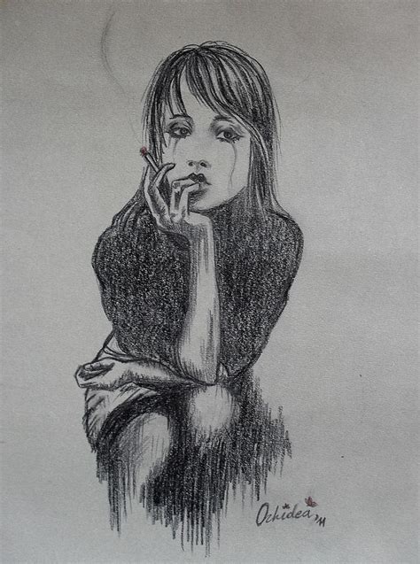 Deep Thoughts Drawing by Orhidea Katarova