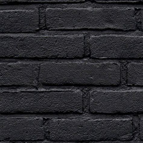 black painted brick wall PBR texture seamless 22023