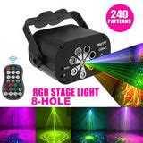 240 Patterns Disco Lights RGB Laser Projector Stage Lighting Party KTV ...