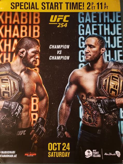 UFC 254 Official 22" x 28" Fight Poster Khabib vs Gaethje | eBay