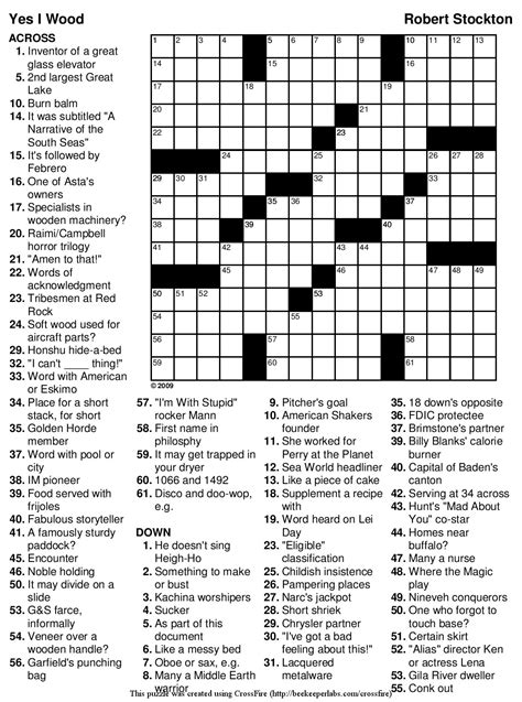 Free Printable Crossword Puzzles For Dementia Patients | Printable ...