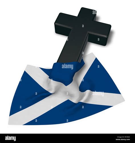 christian cross and flag of scotland Stock Photo - Alamy