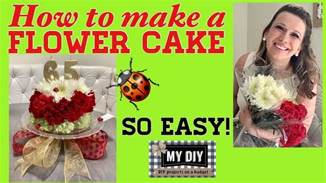 HOW TO MAKE A FLOWER CAKE | REAL FLOWER CAKE | DOLLAR TREE CAKE STAND DIY | SO EASY!! - YouTube