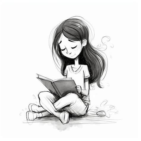 Girl With Book Drawing