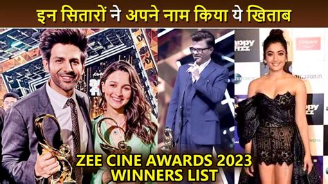 Zee Cine Awards 2023 Winner List | Alia, Kartik, Rashmika, Anil Kapoor ...