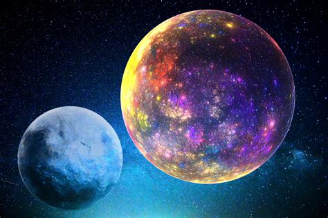 Two purple and blue planets wallpaper, space, planet, stars HD wallpaper | Wallpaper Flare