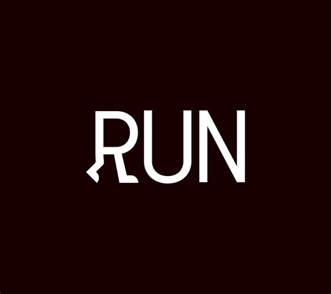 RUN Typography design logo. Running letter. Modern creative running design. Concept Minimal Logo ...