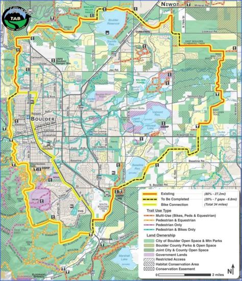 Boulder Hiking Map - ToursMaps.com