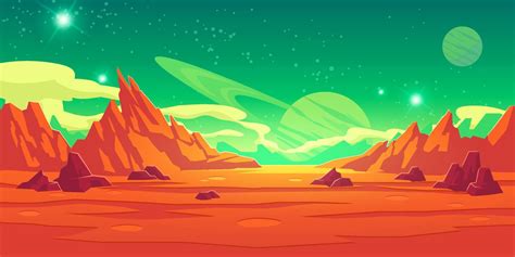 Mars landscape, alien planet, martian background 16962802 Vector Art at ...