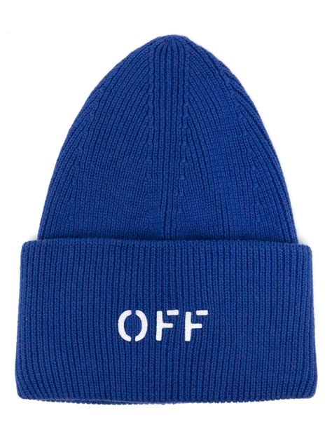 OFF-WHITE - Logo Cotton Blend Beanie Off-White